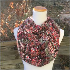 Multi Color Tribal Chevron Figure 8 Loop Scarf